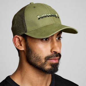 Saucony Adjustable Snap Back Muške Trucker Šilterica Maslinasto Zelene | HRVATSKA RDZAHI