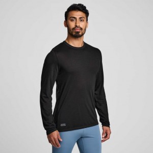 Saucony Peregrine Merino Long Sleeve Muške Majica Crne | HRVATSKA VYZIFA