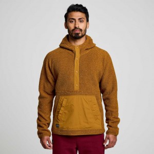 Saucony Recovery Sherpa Pullover Muške Majica s Kapuljačom Smeđe | HRVATSKA CVFDYB