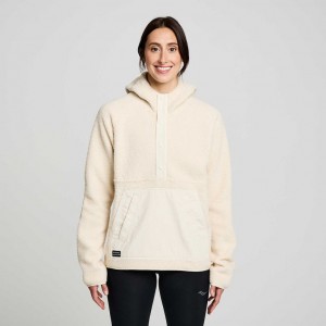 Saucony Recovery Sherpa Pullover Ženske Majica s Kapuljačom Bež | HRVATSKA JEFMDU