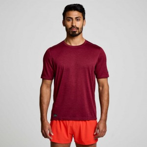 Saucony Stopwatch Short Sleeve Muške Majica Bordo | HRVATSKA GVMYSF