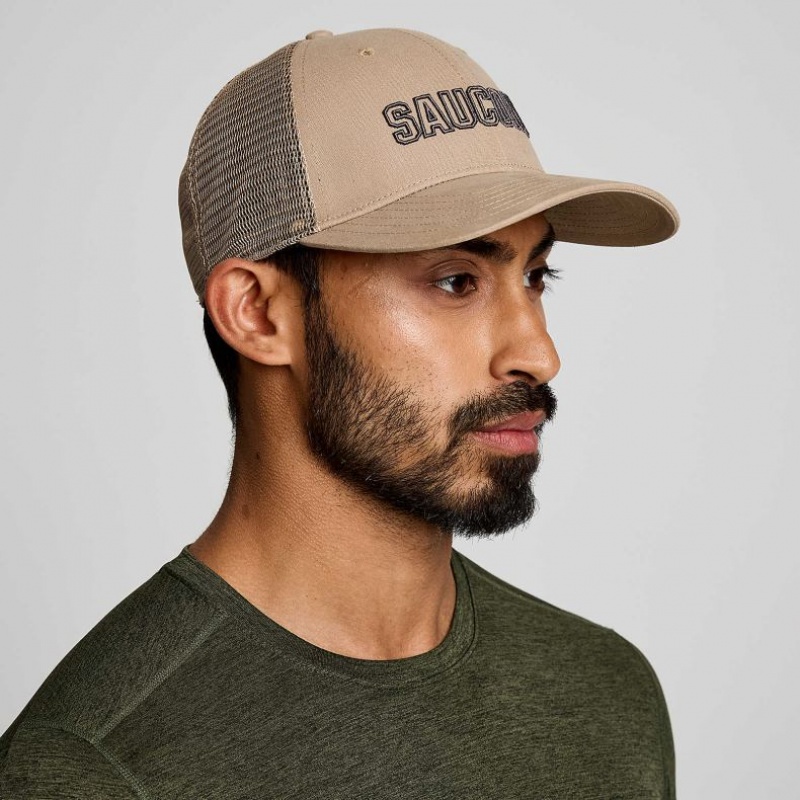 Saucony Adjustable Snap Back Muške Trucker Šilterica Bež | HRVATSKA ZOSVGQ