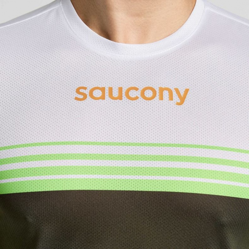 Saucony Elite Long Sleeve Muške Majica Bijele Crne | HRVATSKA DQOAJU