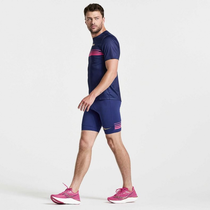 Saucony Elite Short Sleeve Muške Majica Tamnoplave | HRVATSKA JGRQKT