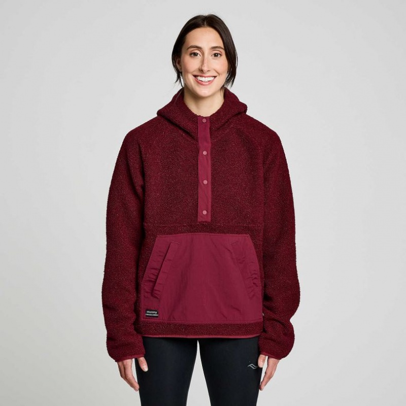 Saucony Recovery Sherpa Pullover Ženske Majica s Kapuljačom Bordo | HRVATSKA VDTLUH