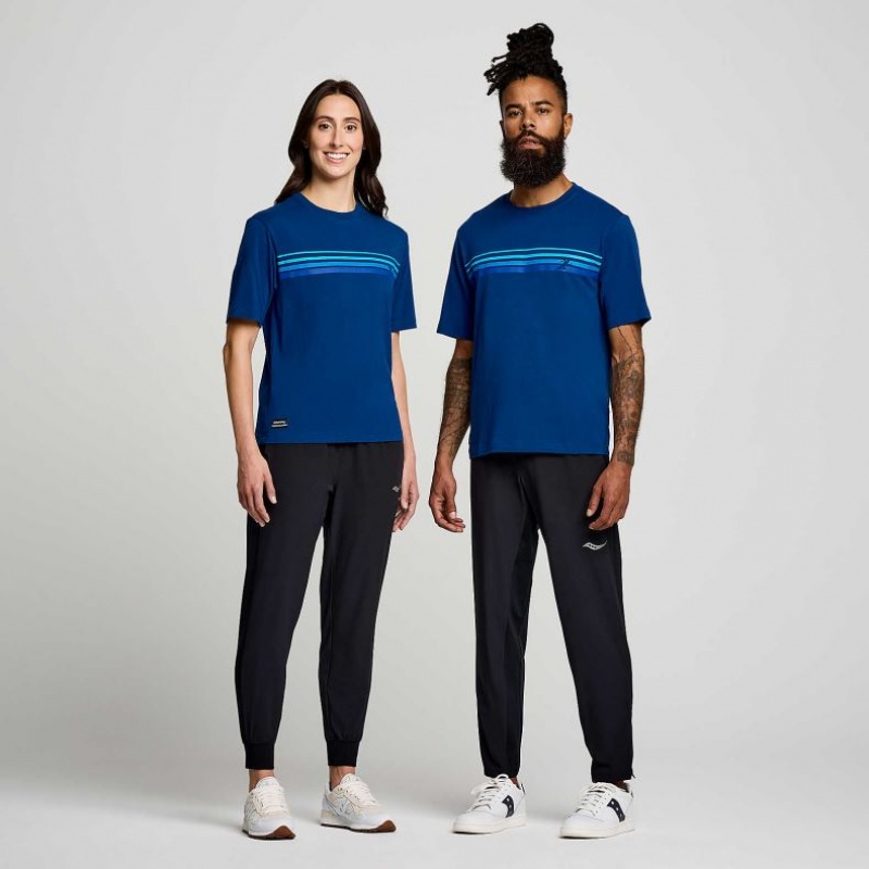 Saucony Recovery Short Sleeve Muške Majica Indigo | HRVATSKA ESRHIT