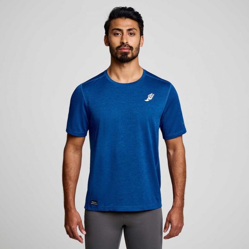 Saucony Stopwatch Graphic Short Sleeve Muške Majica Indigo | HRVATSKA YFCAKR