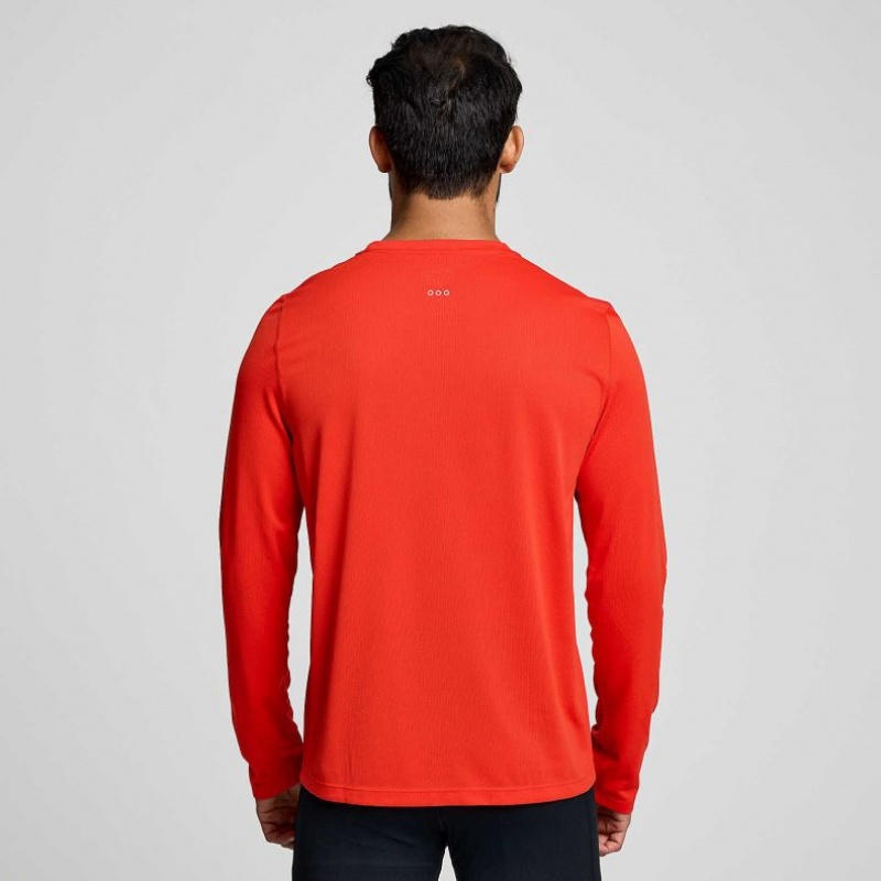 Saucony Stopwatch Long Sleeve Muške Majica Crvene | HRVATSKA GCJWTD