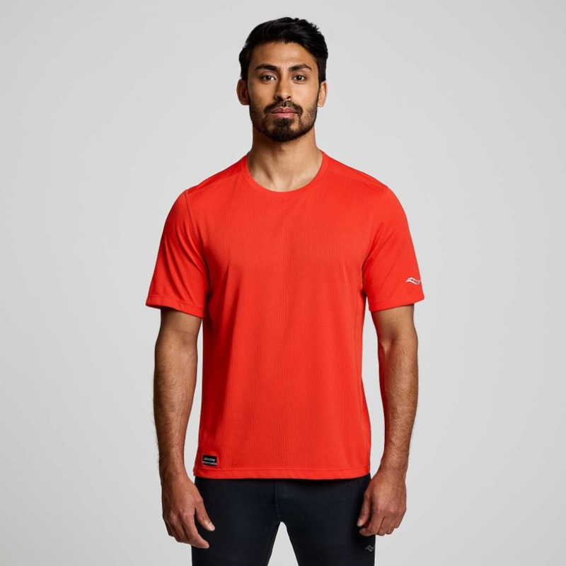 Saucony Stopwatch Short Sleeve Muške Majica Narančaste | HRVATSKA GMEZOT