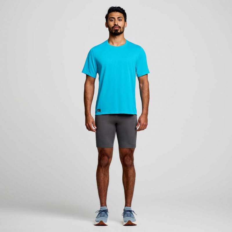 Saucony Stopwatch Short Sleeve Muške Majica Plave | HRVATSKA LXASTF