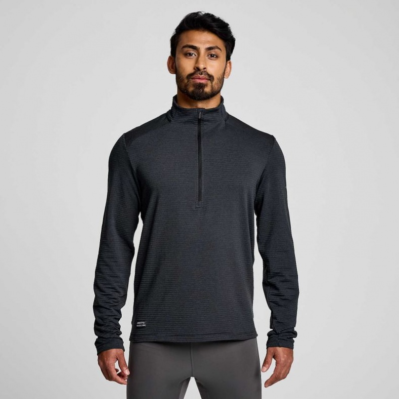 Saucony Triumph 3D 1/2 Zip Muške Dukserica Crne | HRVATSKA BODCTN